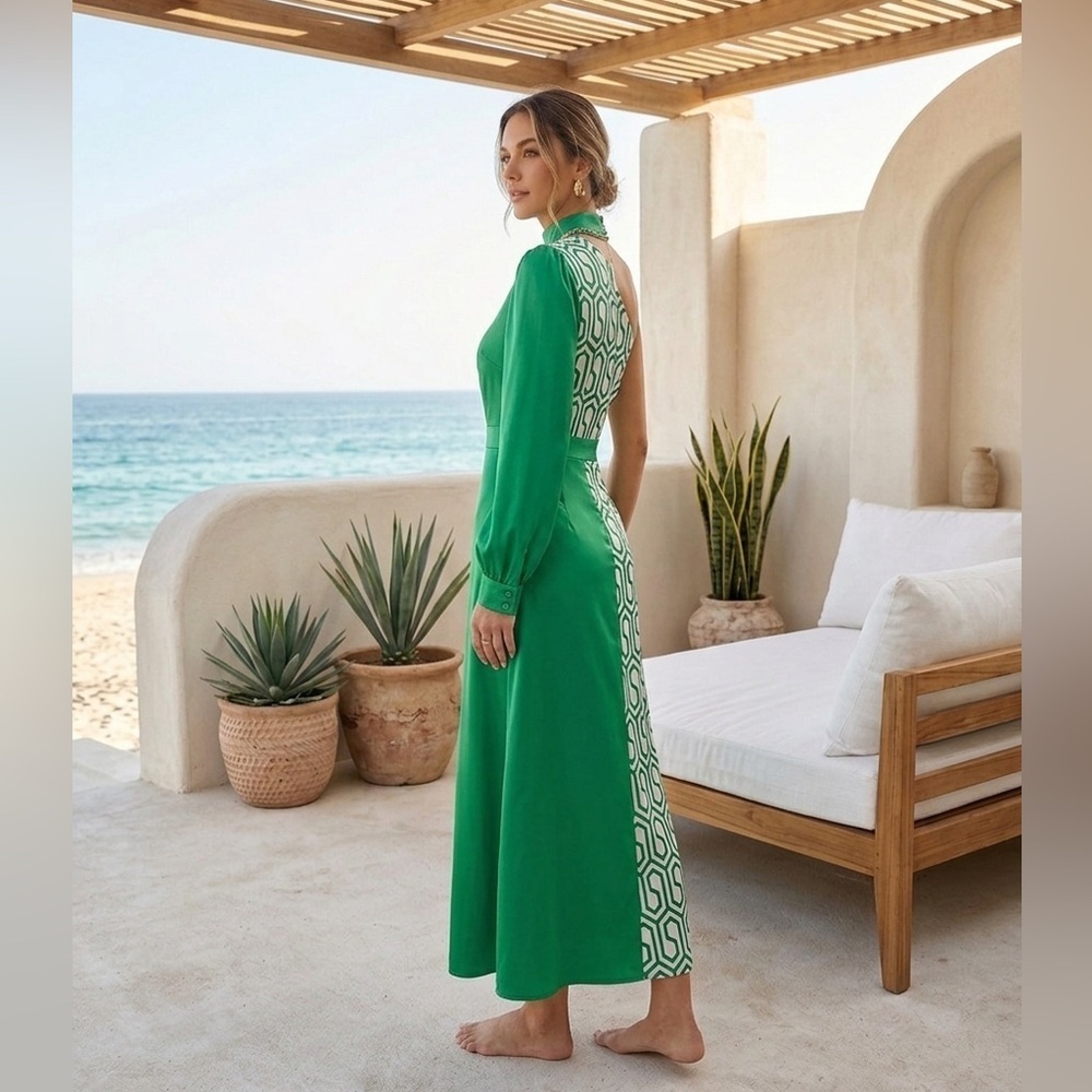 SHEIN Emerald Green One Shoulder Maxi Dress XL - Picture 3 of 10